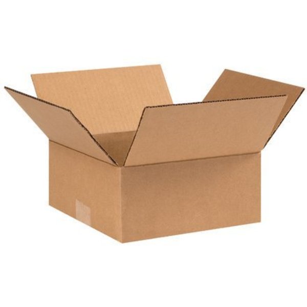Box Packaging Flat Cardboard Corrugated Boxes, 9"L x 9"W x 3"H, Kraft 993